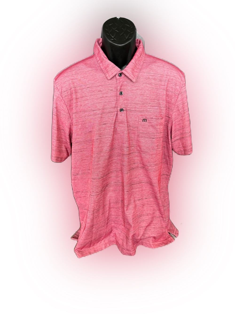 Travis Mathew Golf Short Sleeve Distressed Red with Black and Gray Polo Shirt XL